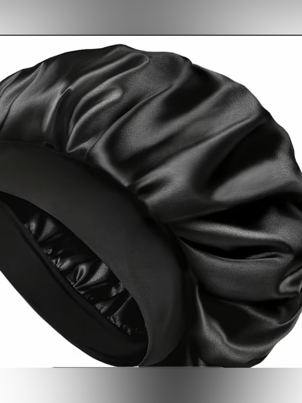 Satin Sleep Caps - Black & Hot Pink (2-Pack) - Picture 2 of 6